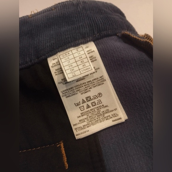 Brooks Brothers Navy Corduroy Skirt With Zipper Pockets Size 8 - Picture 9 of 10